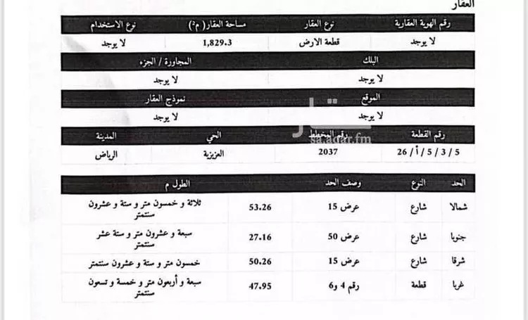 أرض للبيع في شارع السبهاء, حي العزيزية, مدينة الرياض, منطقة الرياض صورة 3