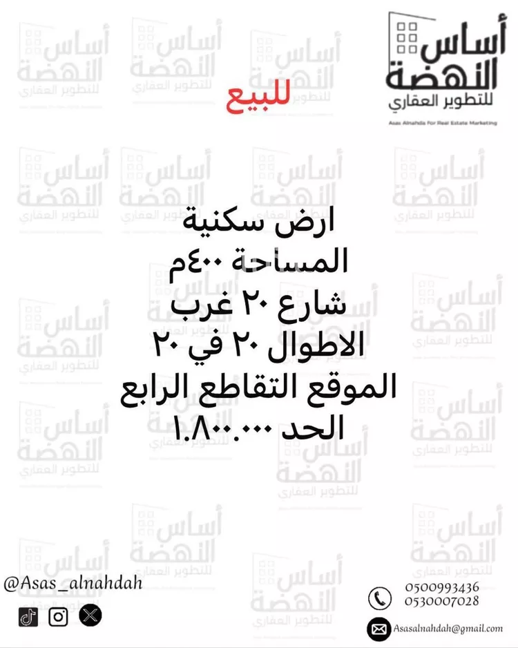 أرض للبيع في حي المهدية, مدينة الرياض, منطقة الرياض