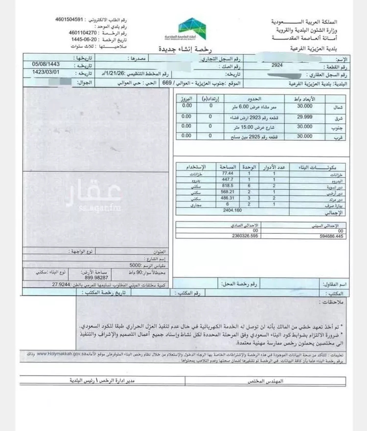 أرض للبيع في شارع عبد القادر الجرجاني, حي العوالي, مدينة مكة المكرمة, منطقة مكة المكرمة صورة 3
