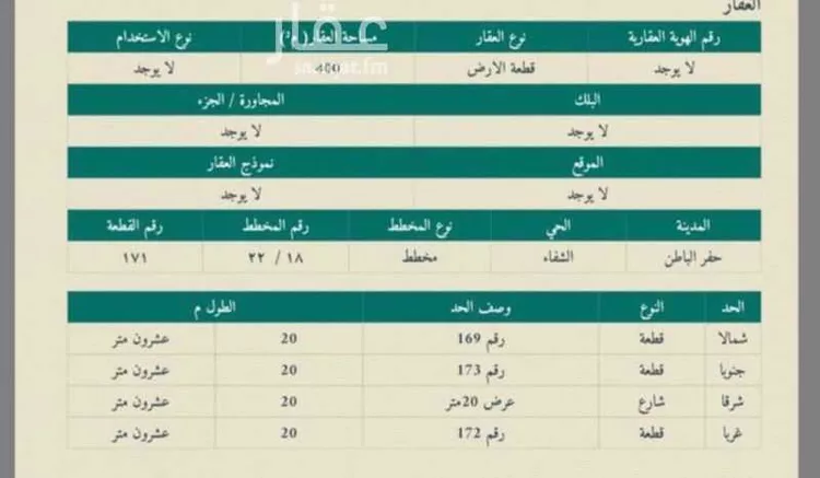 أرض للبيع في شارع الثالث 200, حي الشفاء, مدينة القيصومة, المنطقة الشرقية