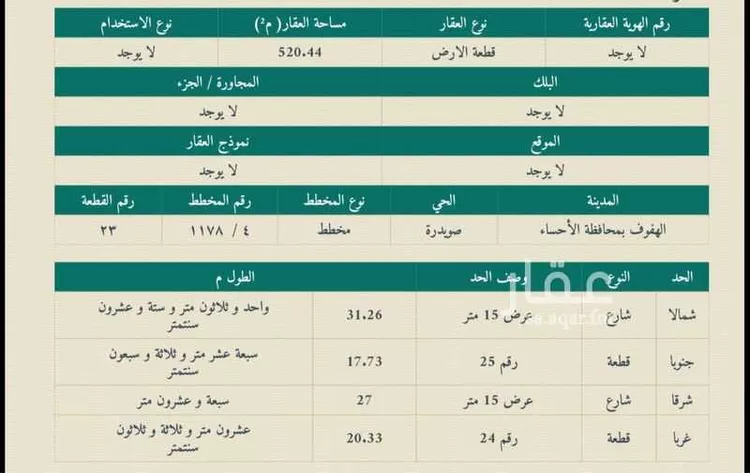 أرض للبيع في حي صويدرة, مدينة الاحساء, المنطقة الشرقية
