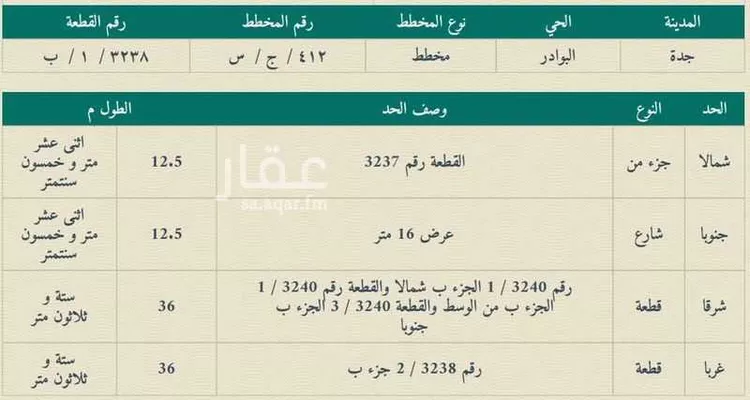 أرض للبيع في حي البوادر, مدينة جدة, منطقة مكة المكرمة