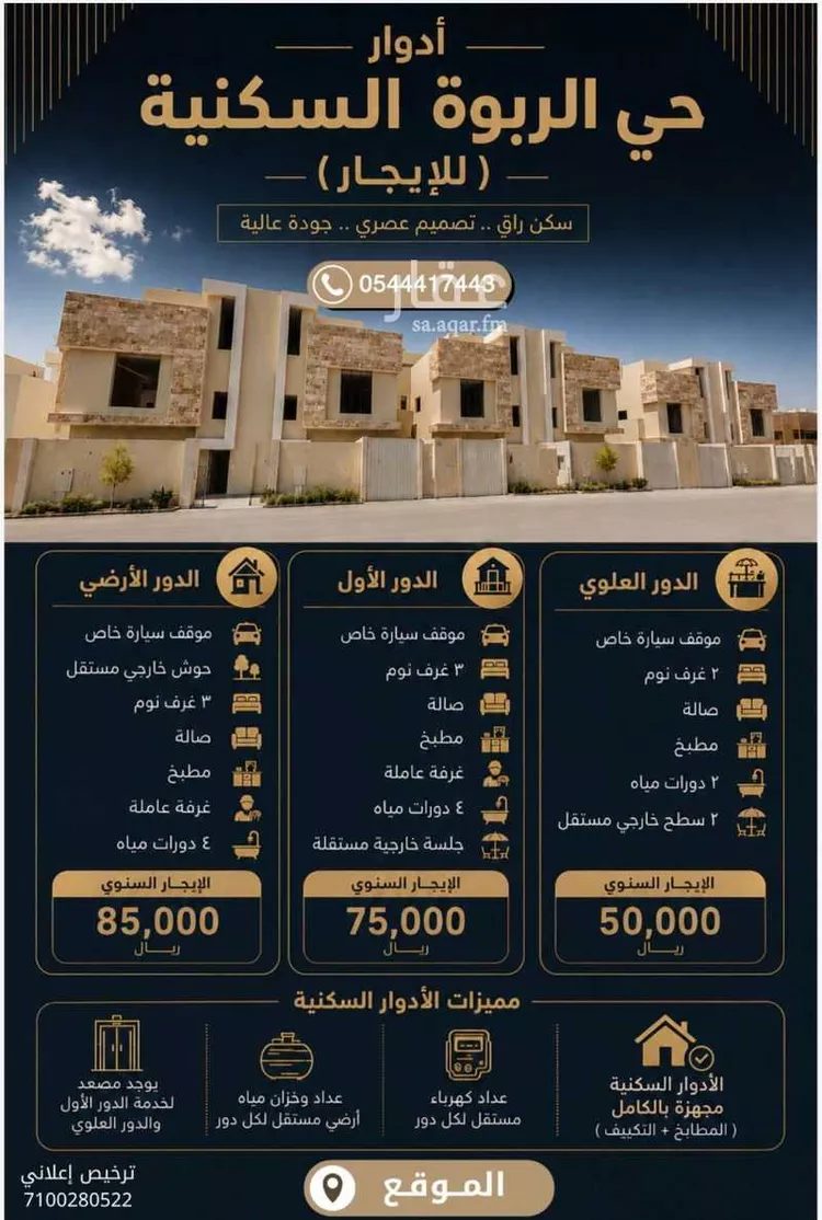 دور للإيجار في شارع ابن الوراق, حي الربوة, مدينة الرياض, منطقة الرياض