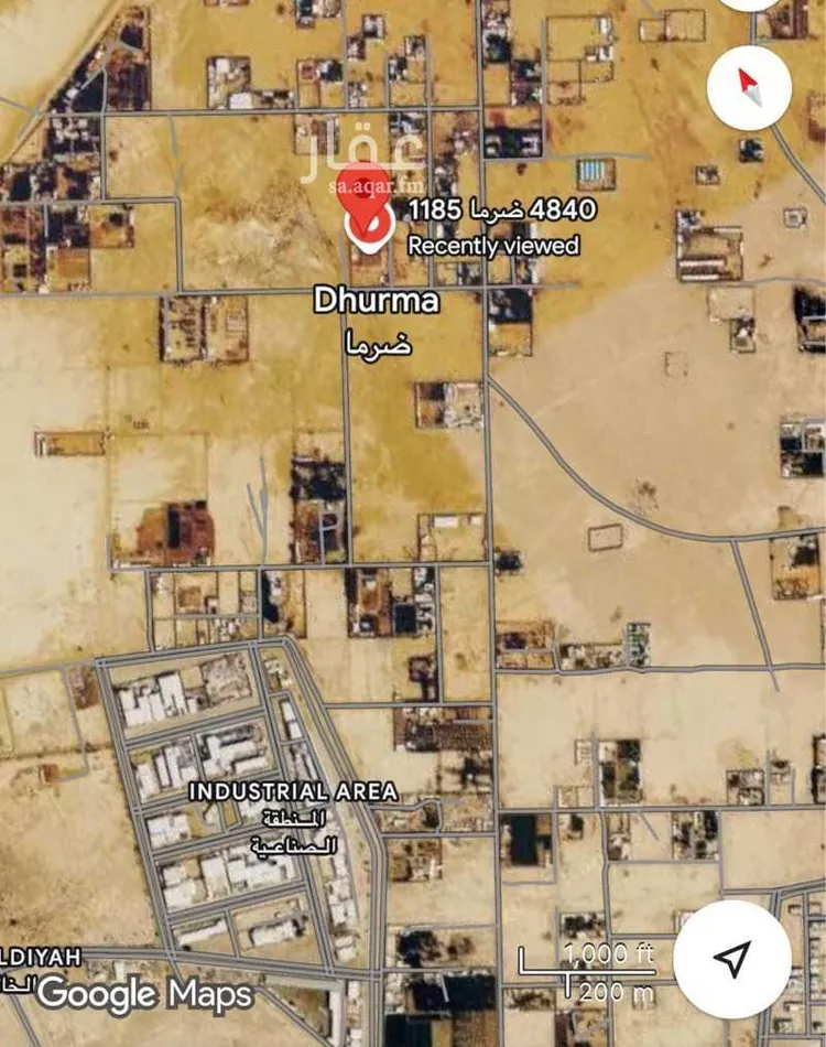 أرض للإيجار في شارع ضرما 1185 ، ضرما ، ضرما