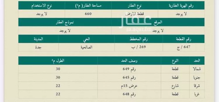 أرض للبيع في حي الصالحية, مدينة جدة, منطقة مكة المكرمة صورة 2