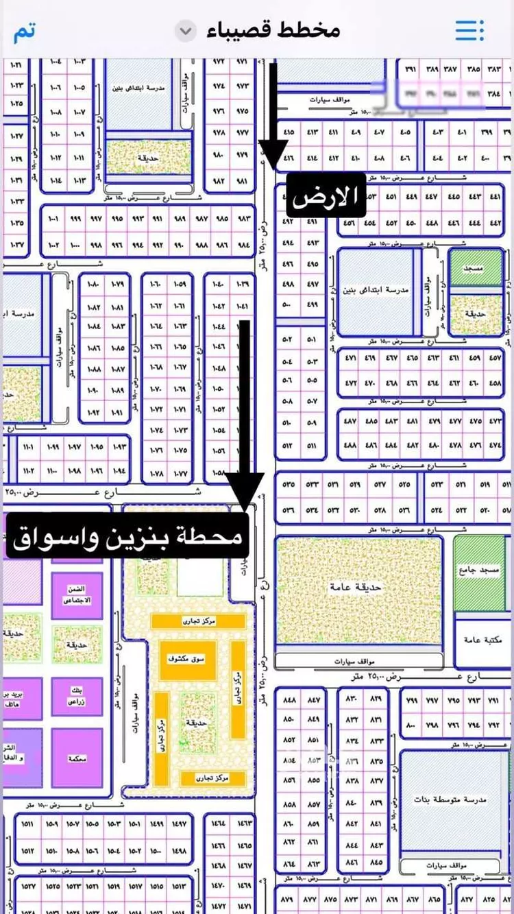 أرض للبيع في شارع 3253108, حي حي الورود, مدينة قصيباء الجديده, منطقة القصيم