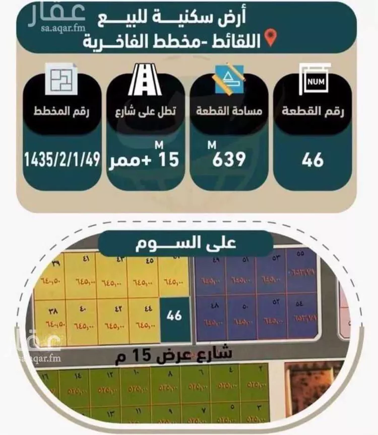 أرض للبيع في شارع 16664980, حي الشروق, مدينة سكاكا, منطقة الجوف