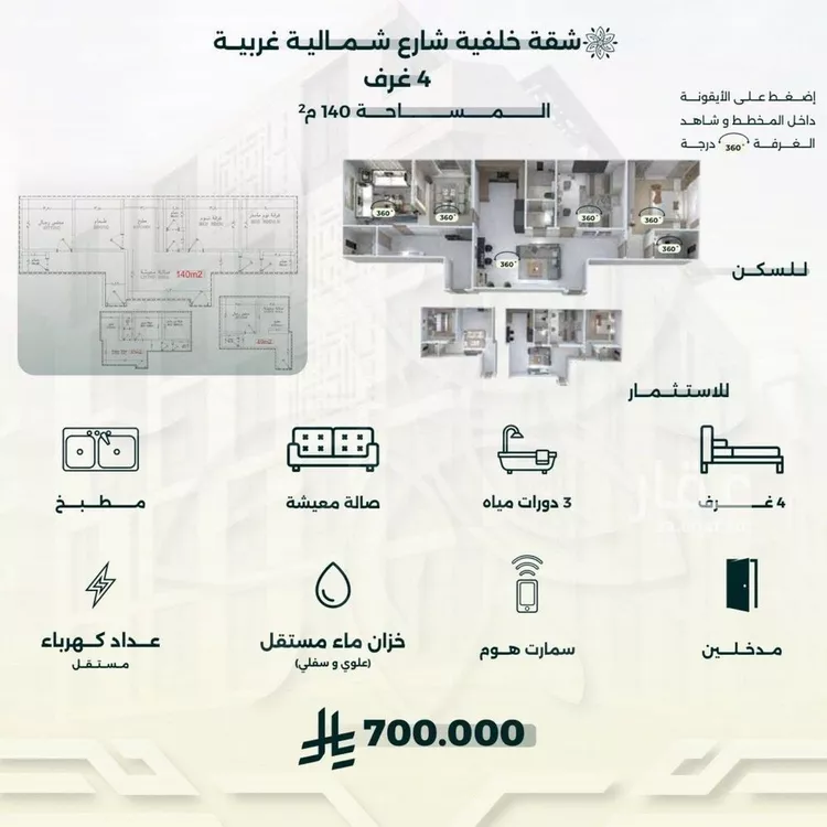 شقة للبيع في شارع محمد علي مغربي, حي الروضة, مدينة جدة, منطقة مكة المكرمة صورة 2