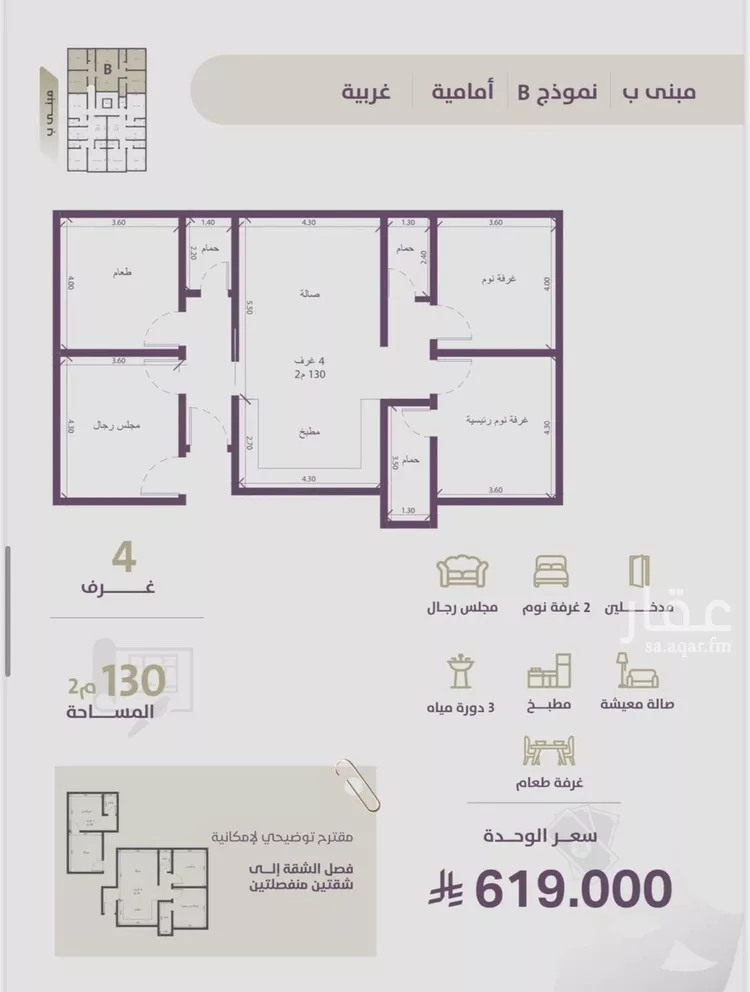 شقة للبيع في شارع عوف الجثممي, حي الزهراء, مدينة جدة, منطقة مكة المكرمة صورة 2