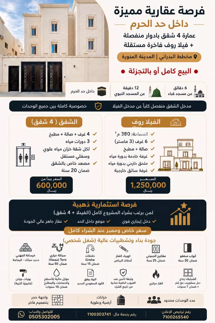 عمارة للبيع في شارع عبدالله ابن ابي عبيدة, حي وادي مذينب, مدينة المدينة المنورة, منطقة المدينة المنورة