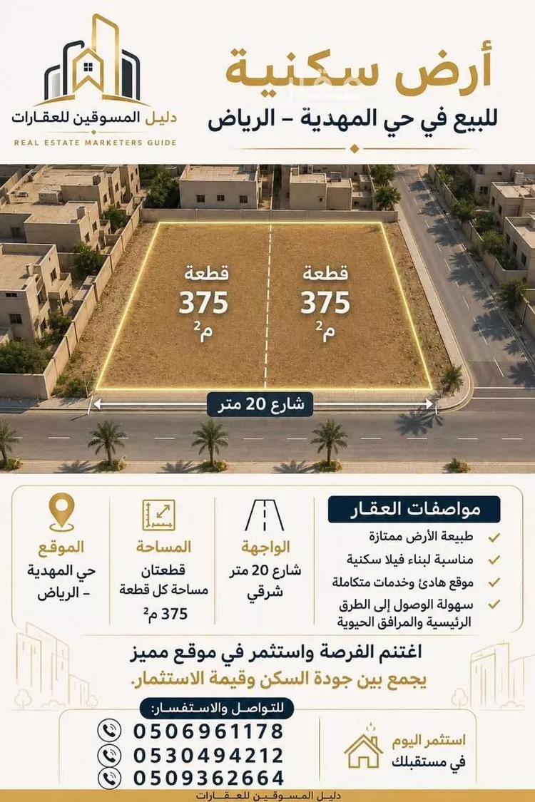 أرض للبيع في شارع أحمد المالكي, حي المهدية, مدينة الرياض, منطقة الرياض صورة 2