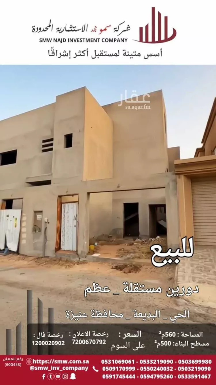فيلا للبيع في شارع ابي العلاء اليمني, حي الريان, مدينة عنيزه, منطقة القصيم صورة 5