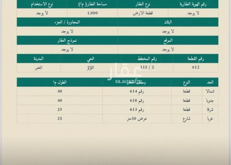 أرض للبيع في شارع المدارات, حي اللؤلؤ, مدينة الخبر, المنطقة الشرقية