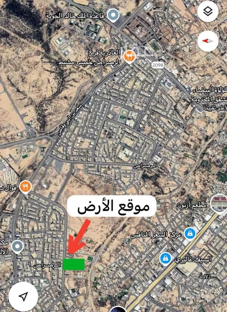 أرض للبيع في شارع اوس ابن الصامت ابن قيس, حي الوقبة, مدينة خميس مشيط, منطقة عسير