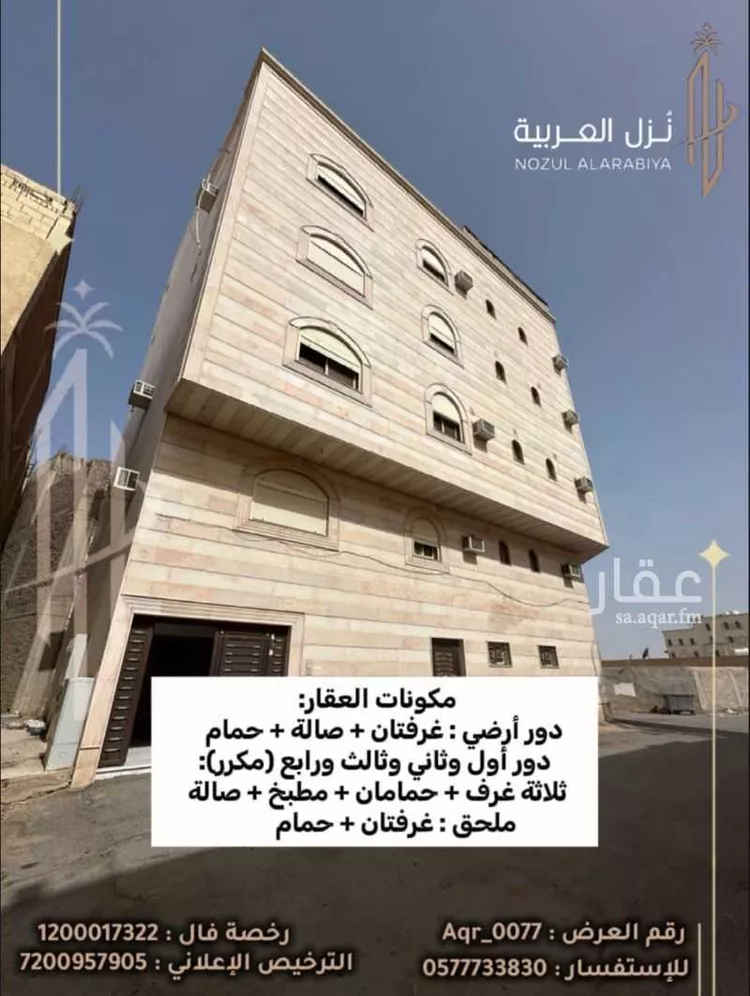 عمارة للبيع في شارع برة بنت عامر بن الحارث, حي بنى ظفر, مدينة المدينة المنورة, منطقة المدينة المنورة صورة 3