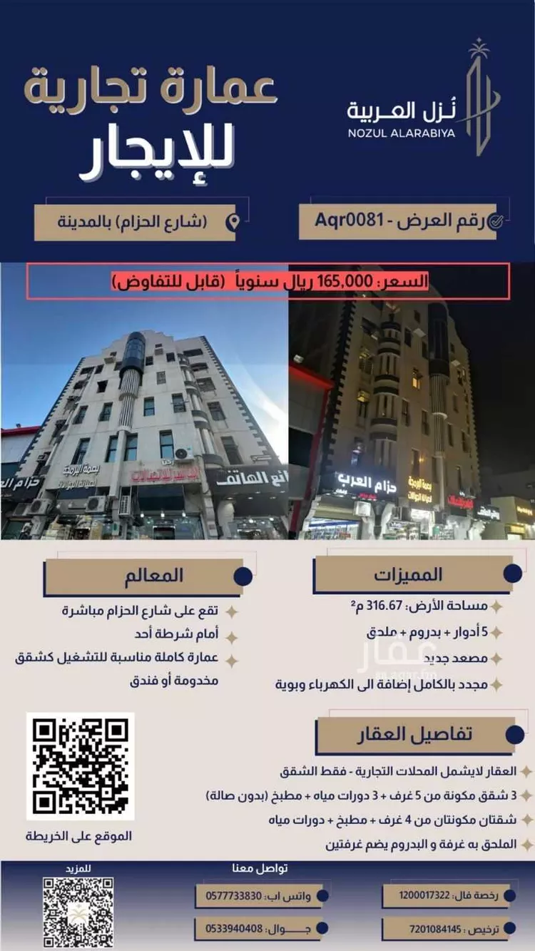 عمارة للإيجار في شارع الامير عبدالمجيد ابن عبدالعزيز, حي بنى معاوية, مدينة المدينة المنورة, منطقة المدينة المنورة