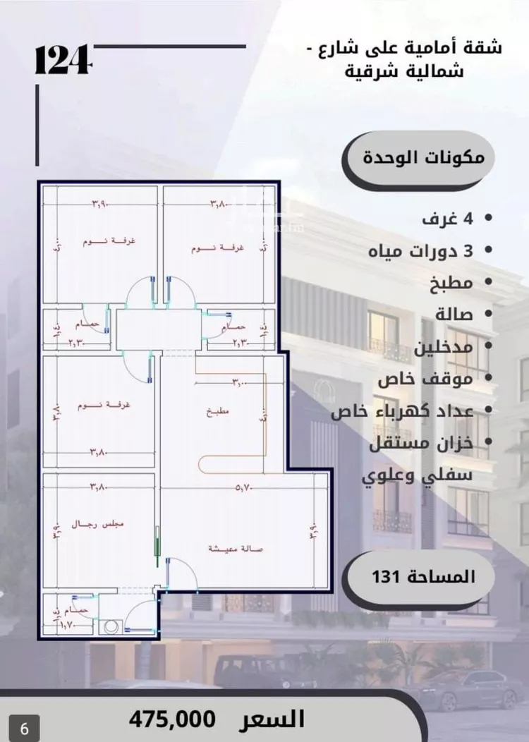 شقة للبيع في شارع الامير عبدالمجيد, حي الصواري, مدينة جدة, منطقة مكة المكرمة صورة 5