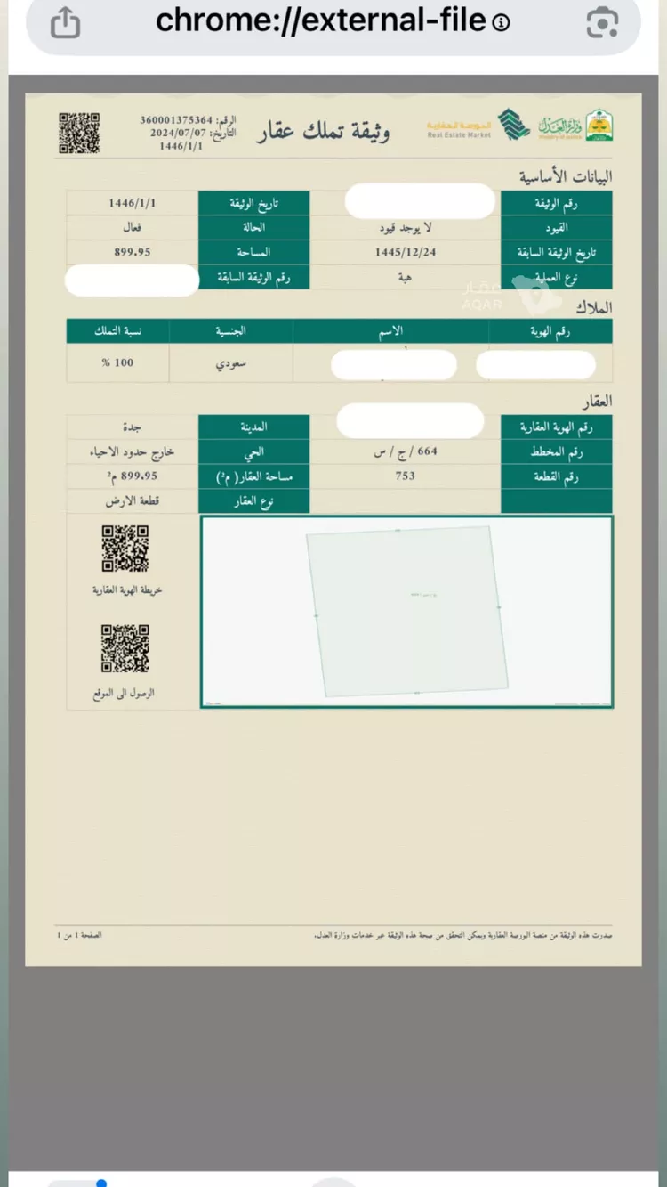 Land for Sale in Jeddah Al Masarah