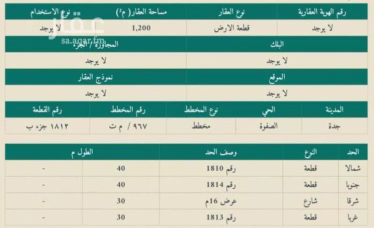 أرض للبيع في حي الصفوة, مدينة جدة, منطقة مكة المكرمة صورة 4