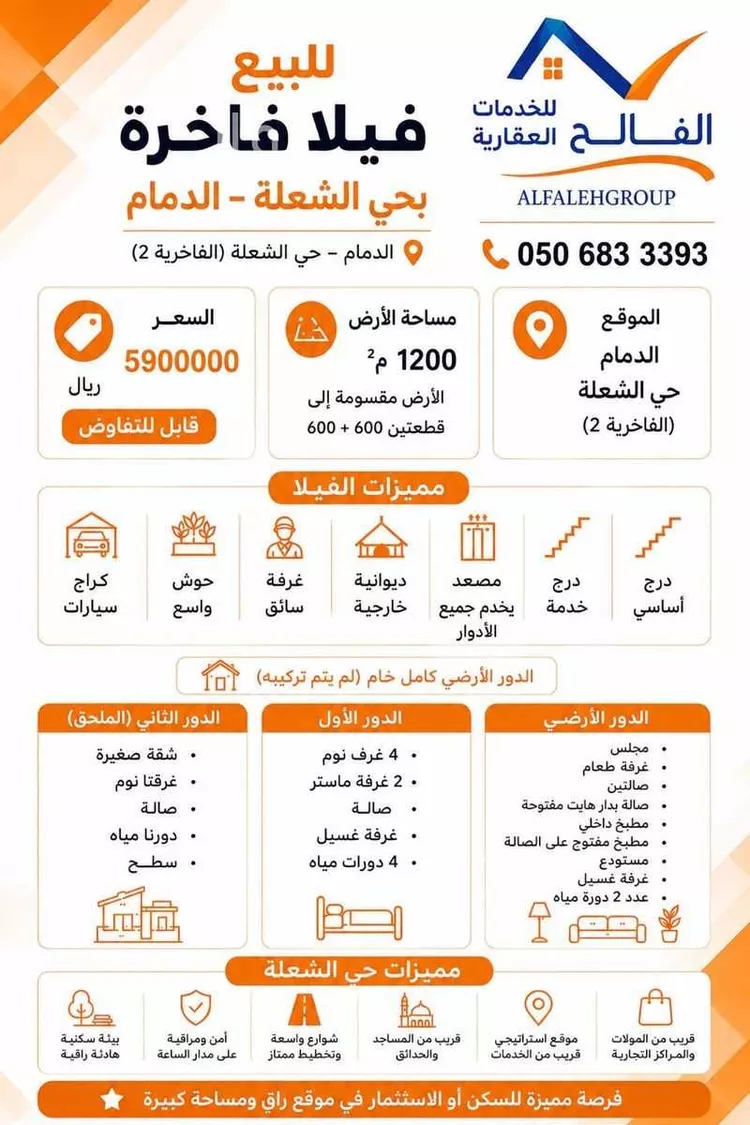 فيلا للبيع في شارع الحياة , حي الشعلة, مدينة الدمام, المنطقة الشرقية