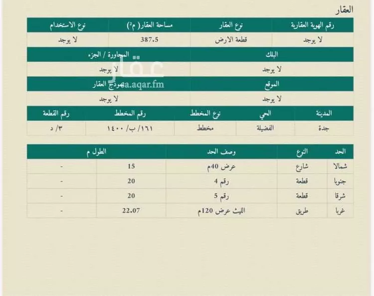 Land for Sale in Jeddah Al Fadeylah صورة 2