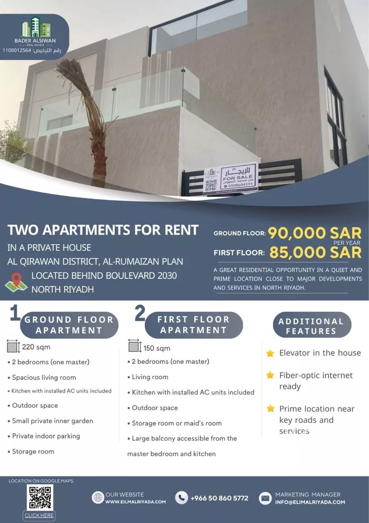 Apartment for Rent in Riyadh Al Qirawan صورة 2