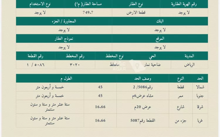 أرض للبيع في حي ضاحية نمار, مدينة الرياض, منطقة الرياض 2