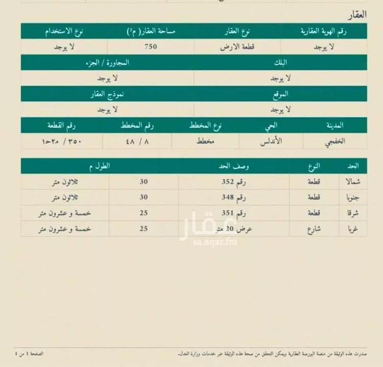 Land for Sale in Khafji Az Zuhur