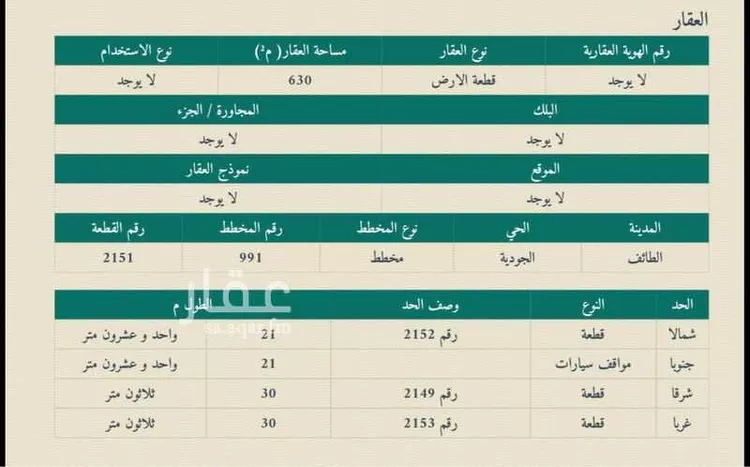 Land for Sale in Taif Jubrah صورة 4