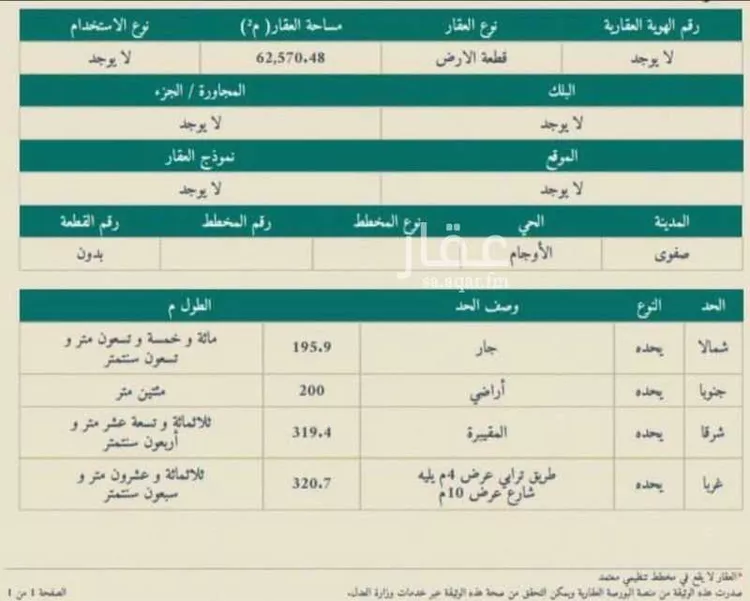Land for Sale in Al Qatif Al Badia