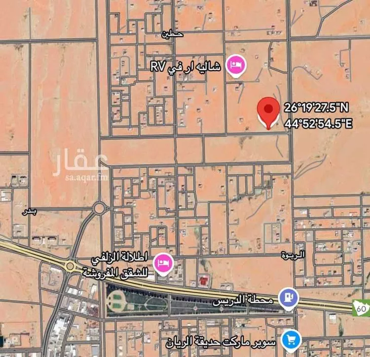 أرض للبيع في شارع شارع جبله بن الحارث, حي حطين, مدينة الزلفي, منطقة الرياض