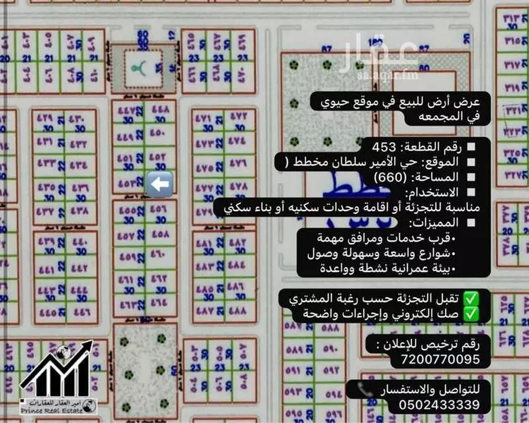 أرض للبيع في شارع شبيب بن نعيم, حي الأمير سلطان بن عبدالعزيز, مدينة المجمعة, منطقة الرياض