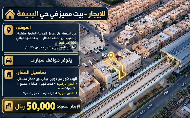 فيلا للإيجار في شارع المدينه المنوره, حي البديعة, مدينة الرياض, منطقة الرياض