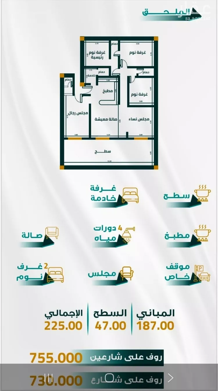 شقة للبيع في شارع ابو ذر الغفاري, حي الفيحاء, مدينة جدة, منطقة مكة المكرمة صورة 2