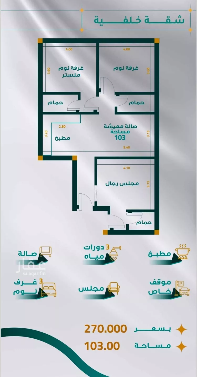 شقة للبيع في شارع اياد بن لقيط, حي مريخ, مدينة جدة, منطقة مكة المكرمة صورة 3