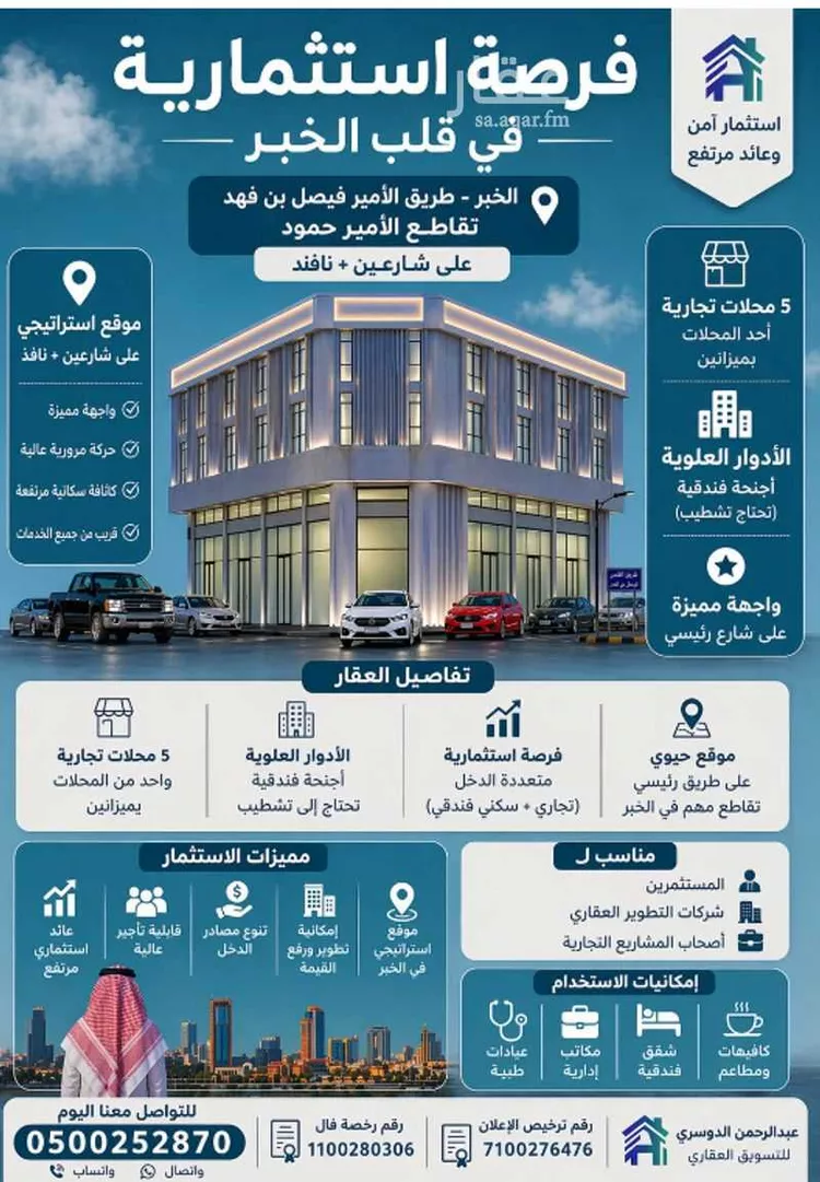 عمارة للإيجار في شارع شارع الامير حمود بن عبدالعزيز, حي مدينة العمال, مدينة الخبر, المنطقة الشرقية صورة 2