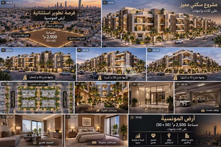 أرض للبيع في شارع الساعة, حي المونسية, مدينة الرياض, منطقة الرياض 2