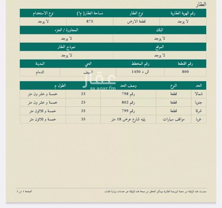 أرض للبيع في شارع 156 السيف, حي السيف, مدينة الدمام, المنطقة الشرقية