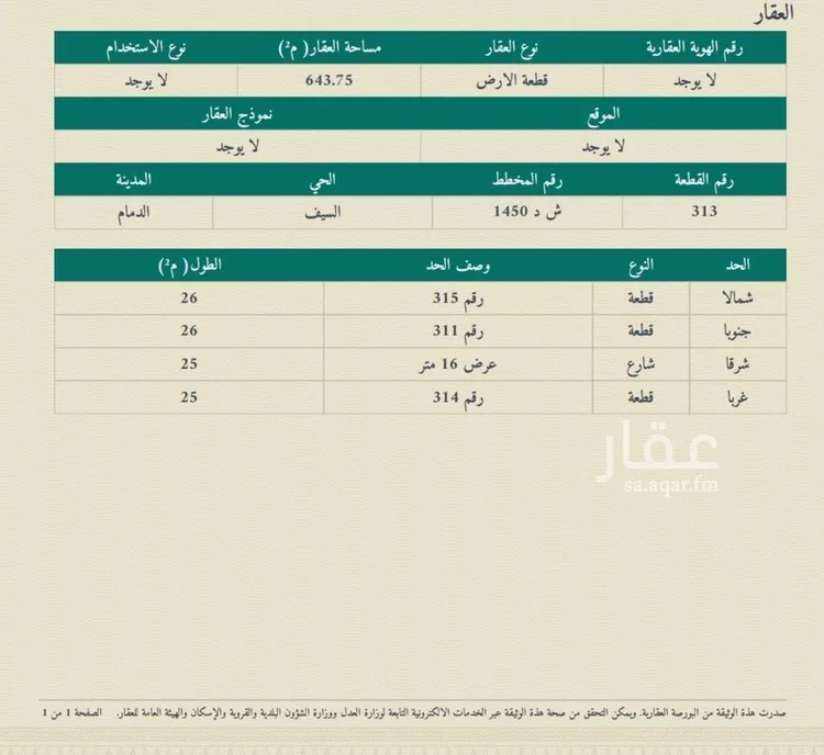 أرض للبيع في شارع 84 السيف, حي السيف, مدينة الدمام, المنطقة الشرقية