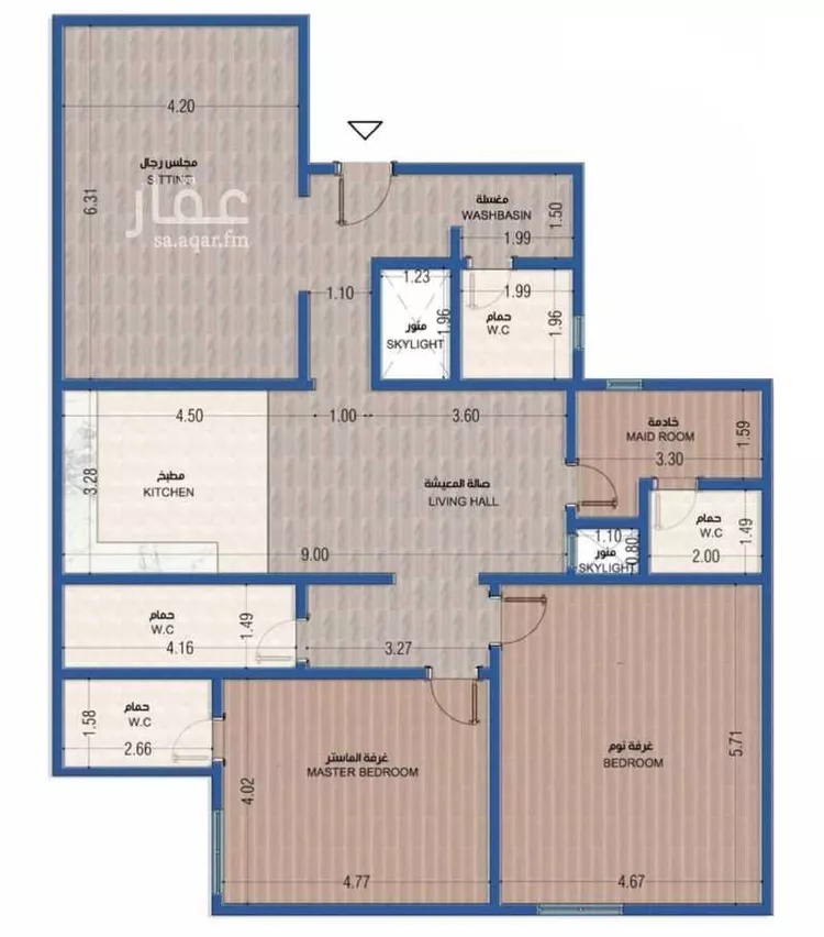 شقة للإيجار في شارع القادسية, حي الياسمين, مدينة الرياض, منطقة الرياض