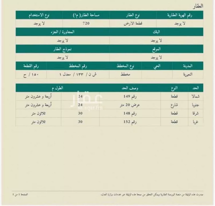 أرض للبيع في حي حي الروابي, مدينة النعيرية, المنطقة الشرقية