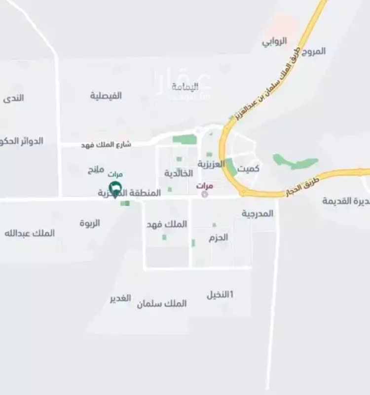 أرض للبيع في حي الحزم, مدينة مرات, منطقة الرياض صورة 3