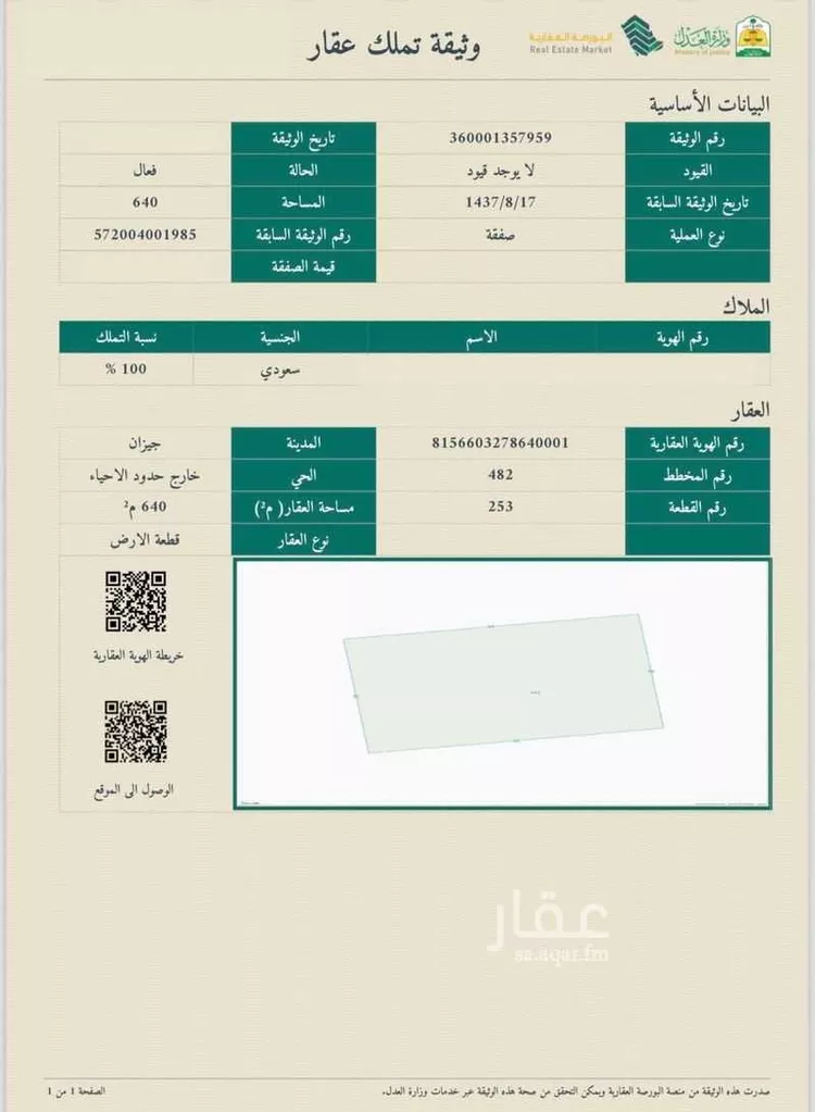 أرض للبيع في حي الروابي, مدينة جازان, منطقة جازان
