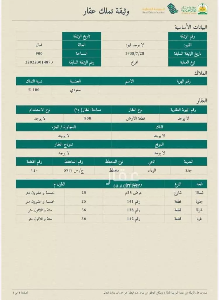 أرض للبيع في حي الوداد, مدينة جدة, منطقة مكة المكرمة صورة 2
