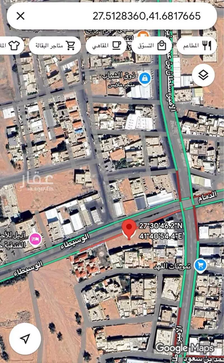 أرض للبيع في شارع الوسيطاء, حي الوسيطاء, مدينة حائل, منطقة حائل