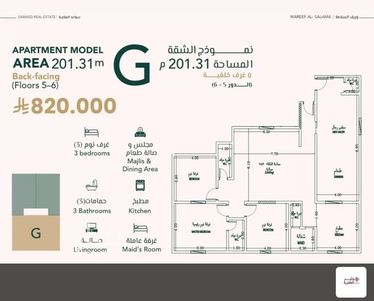 شقة للبيع في شارع علي افندي جميل, حي السلامة, مدينة جدة, منطقة مكة المكرمة صورة 2