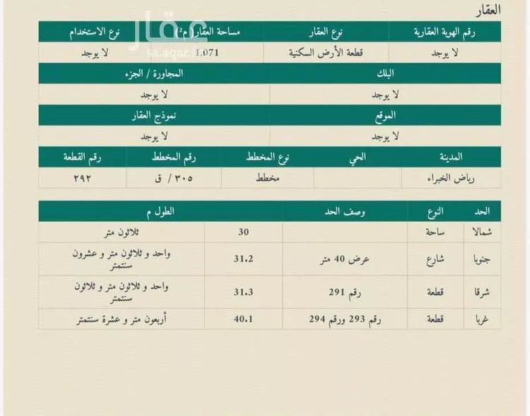 أرض للبيع في شارع جنوب شمال, حي طيبة, مدينة رياض الخبراء, منطقة القصيم
