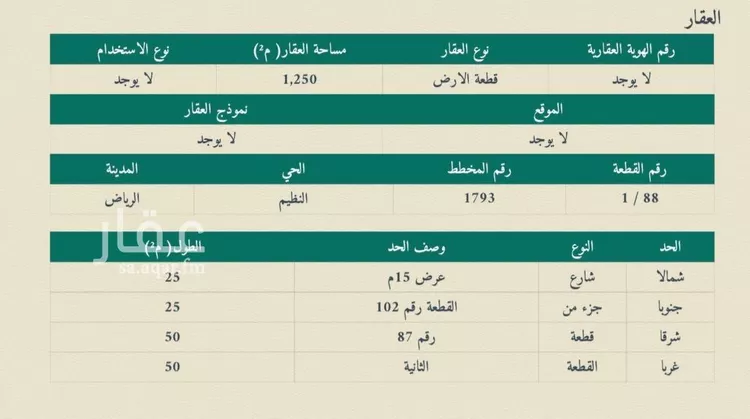 أرض للبيع في شارع أربل, حي النظيم, مدينة الرياض, منطقة الرياض صورة 3