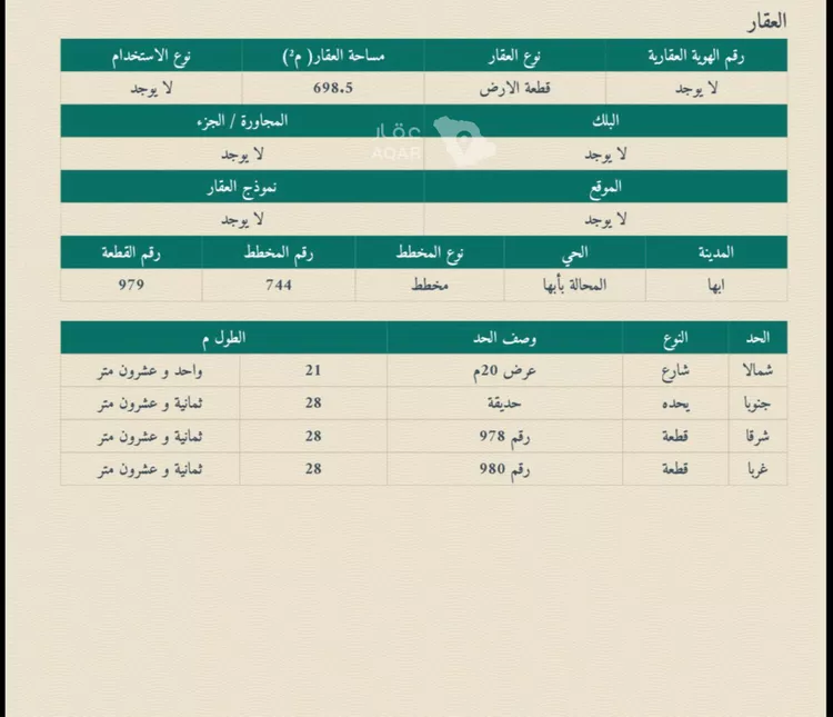 أرض للبيع في شارع 120 الزهور, حي الزهور, مدينة أبها, منطقة عسير 2