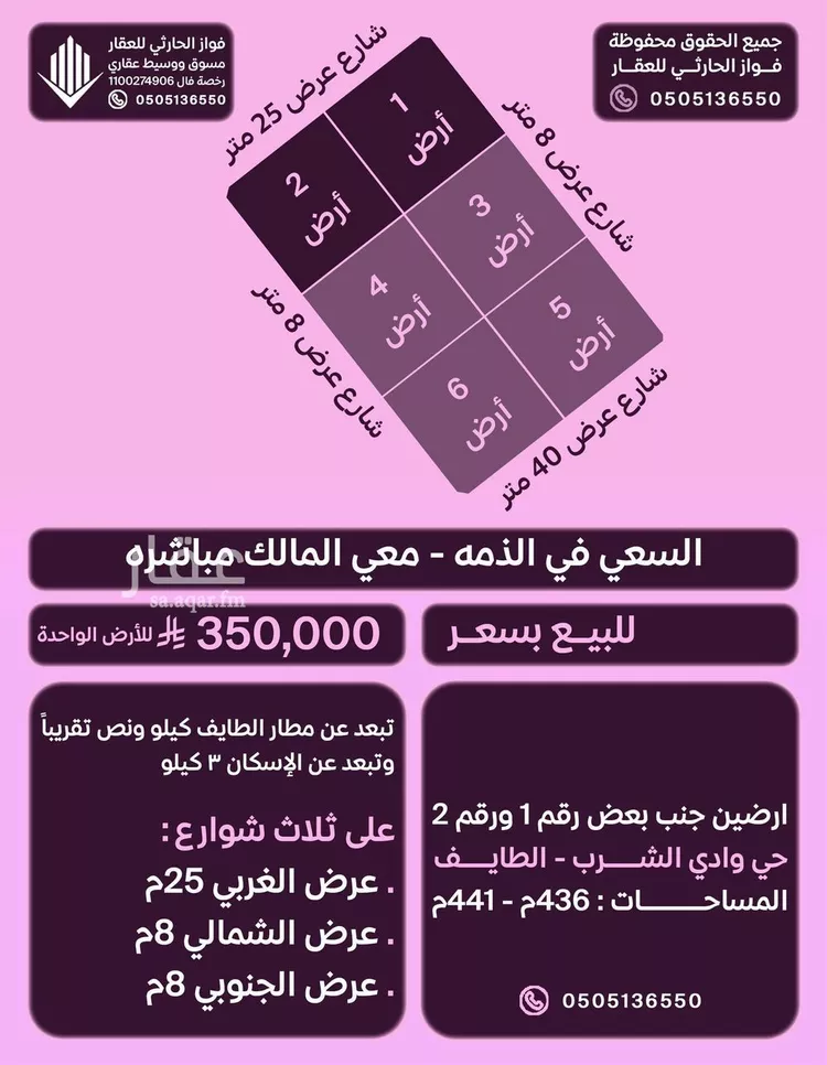 أرض للبيع في حي وادي الشرب, مدينة امارة منطقة مكة المكرمة - الطائف, منطقة مكة المكرمة